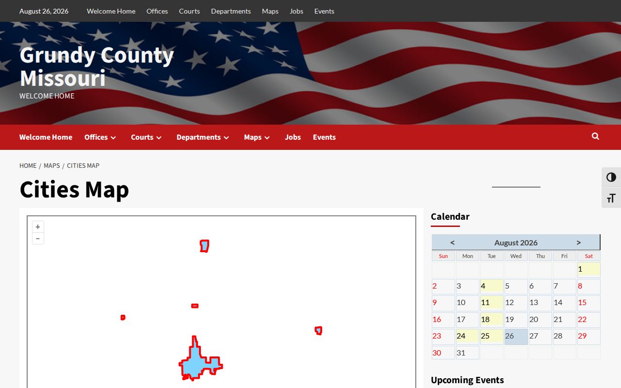Official Grundy County cities map showing Spickard
